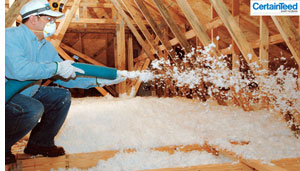 Attic Insulation - Blowing insulation into your attic