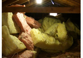 Attic Insulation - This mountain of insulation is due to poor planning...